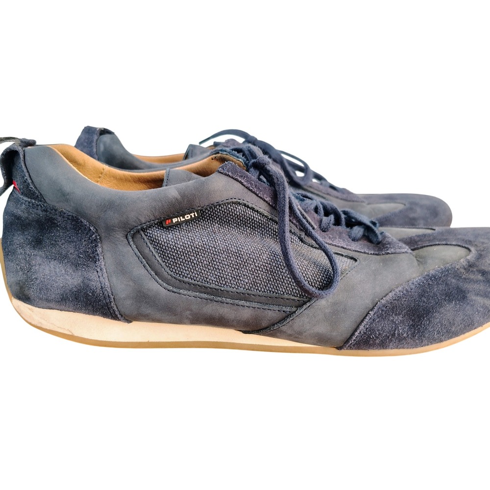 Piloti 24h Le Mans Driving Shoes Men 11 Navy  Suede Leather Handmade Portugal